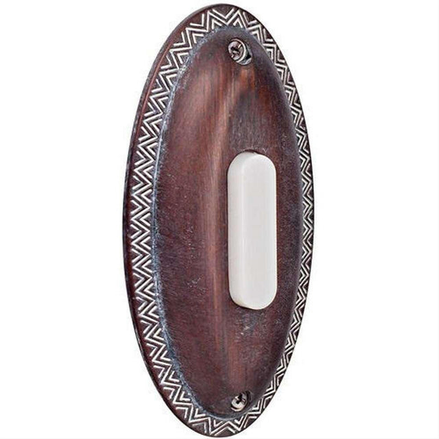 Craftmade BSOVL-RB Surface Mount Oval LED Lighted Push Button Doorbell in Root Beer