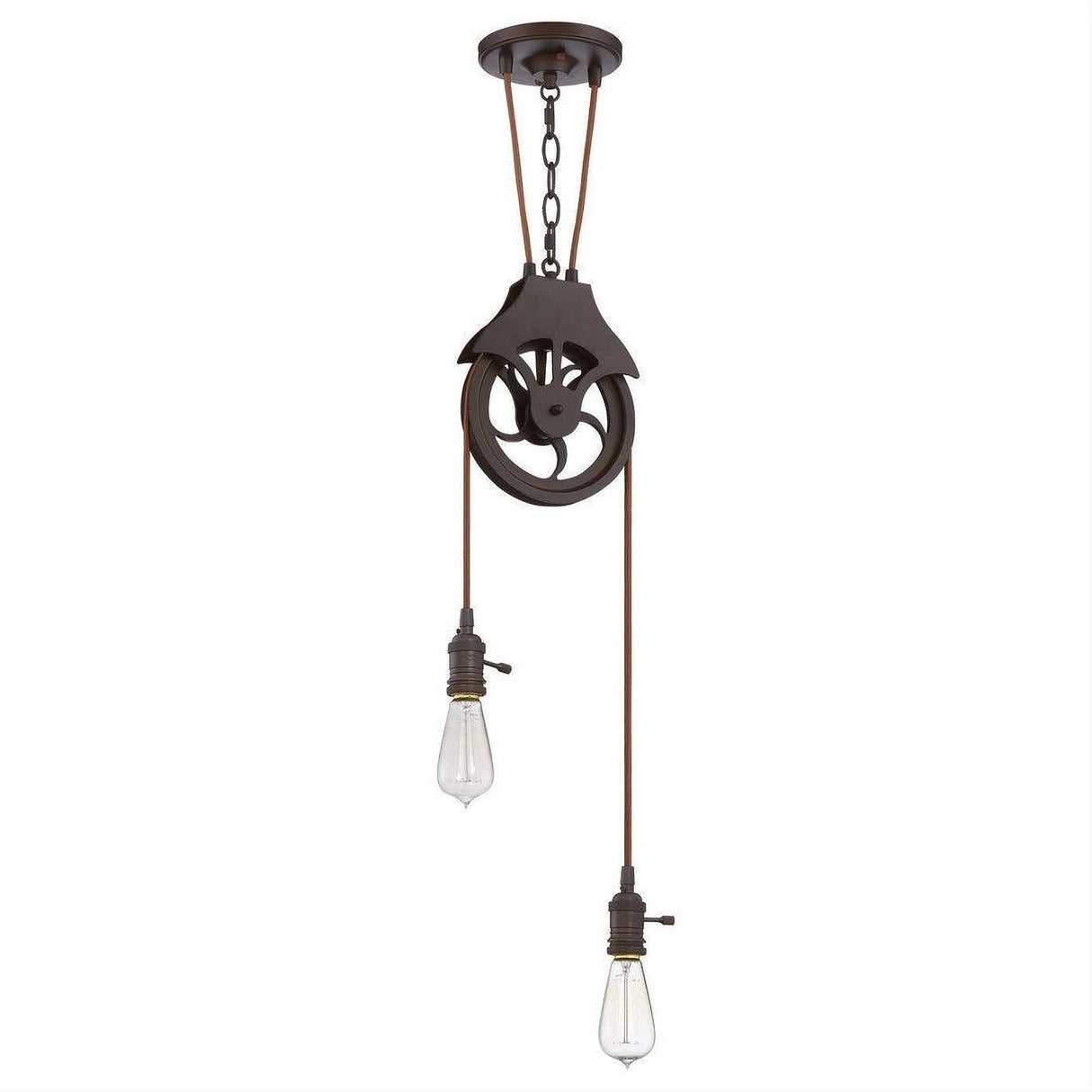 Craftmade CPMKP-2ABZ Design-A-Fixture 2 Light Keyed Socket Pulley Pendant Hardware in Aged Bronze Brushed