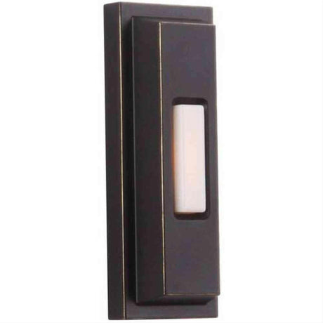 Craftmade PB5005-AZ Surface Mount LED Lighted Push Button Beveled Rectangle Doorbell Antique Bronze