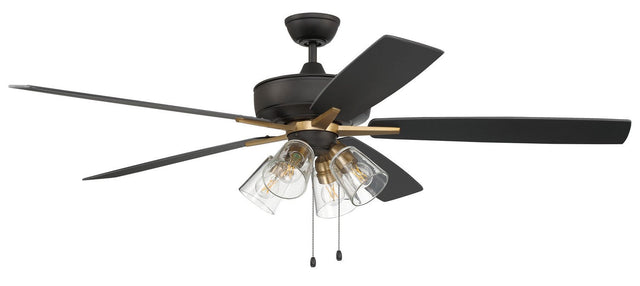 Craftmade S104FBSB5-60BWNFB flat black / satin brass ceiling fan blades included