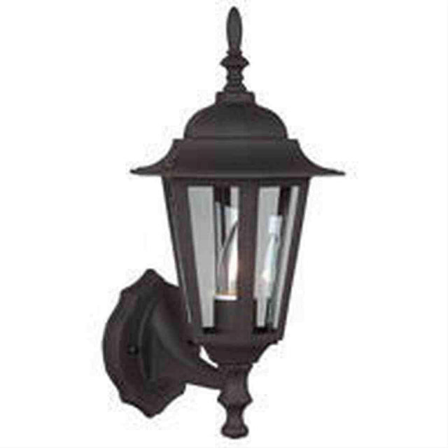 Craftmade Z150-TB Straight Glass Cast 1 Light Small Outdoor Wall Mount in Textured Black