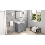 Jeffrey Alexander Cade 36" Grey Single Sink Bathroom Vanity with White Quartz Top - 8 in. Widespread Faucet Top