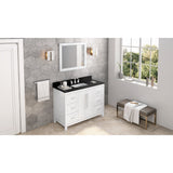 Jeffrey Alexander Cade 48" White Single Sink Bathroom Vanity with Black Granite Top - 8 in. Widespread Faucet Top