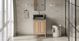 Jeffrey Alexander Percival 24" Natural Oak Single Sink Bathroom Vanity with Blue Limestone Top - 8 in. Widespread Faucet Top product image 6
