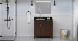 Jeffrey Alexander Theodora 36" Dark Walnut Single Sink Bathroom Vanity with Black Granite Top - 8 in. Widespread Faucet Top product image 6