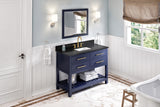 Jeffrey Alexander Wavecrest 48" Hale Blue Single Sink Bathroom Vanity with Black Granite Top - 8 in. Widespread Faucet Top product image 7