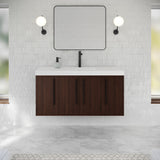 Jeffrey Alexander Tempest 48" Dark Walnut Single Sink Bathroom Vanity with White Resin Top - Single-Hole Faucet Top - VKTEM48DWRE product image 2