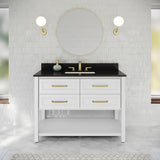 Jeffrey Alexander Kipling 49" White Single Sink Bathroom Vanity with Black Granite Top - Single-Hole Faucet Top