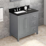 Jeffrey Alexander Cade 36" Grey Single Sink Bathroom Vanity with Black Granite Top - 8 in. Widespread Faucet Top product image 2
