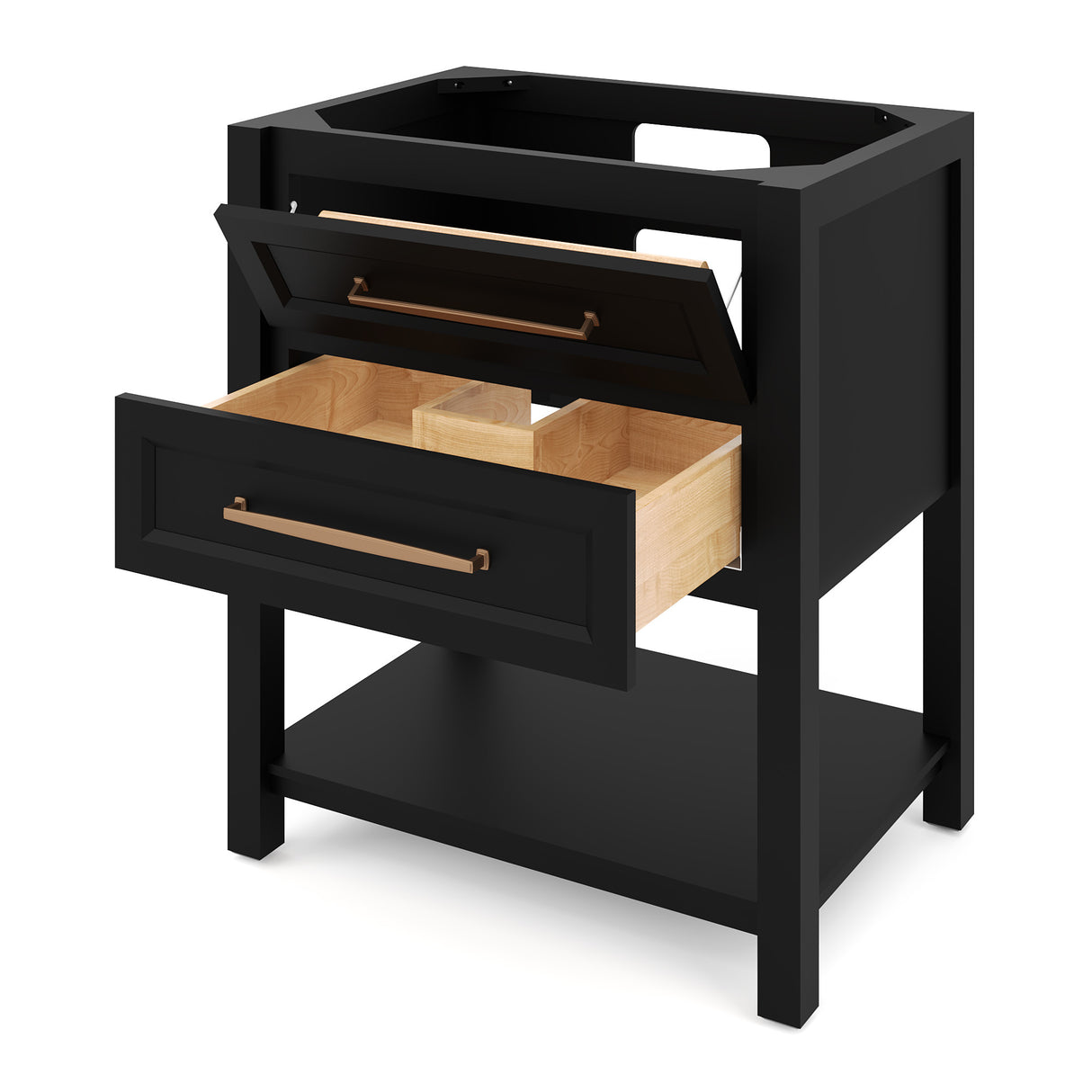 Jeffrey Alexander Kipling 31" Black Single Sink Bathroom Vanity with Calacatta Vienna Quartz Top - Single-Hole Faucet Top product image 3