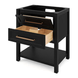 Jeffrey Alexander Kipling 31" Black Single Sink Bathroom Vanity with Grey Marble Top - Single-Hole Faucet Top product image 3