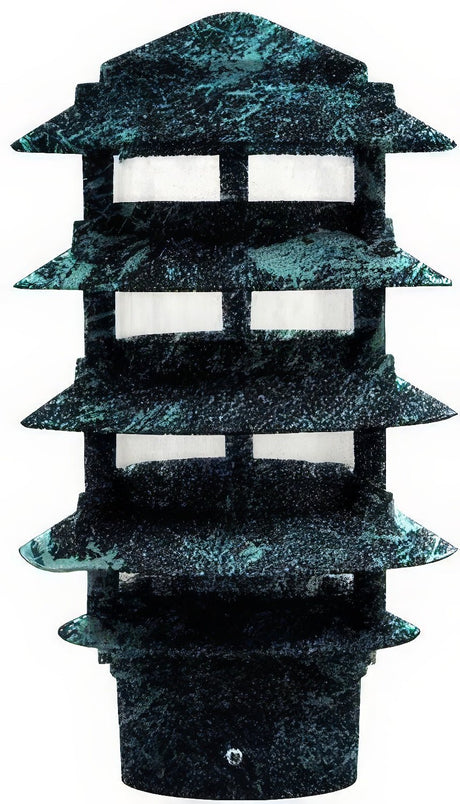 Dabmar Lighting D5500-L6-RGBW-3B-VG Cast Alum Pagoda 5-Tier 3" Base 6" Top 120V E26 LED 6W RGBW Verde Green