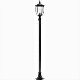 Dabmar Lighting GM1021-L6-60K-B Cast Alum 1 Post Top Fixture Pole + Base 120V E26 LED 6W 60K Black