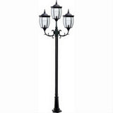 Dabmar Lighting GM1023-L27-40K-B Cast Alum 3 Post Top Fixture Pole + Base 120V GU24 3X LED 9W 40K Black
