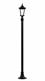 Dabmar Lighting GM1121-L18-65K-B Cast Alum 1 Post Top Fixture Pole + Base 120V E26 LED 18W 65K Black