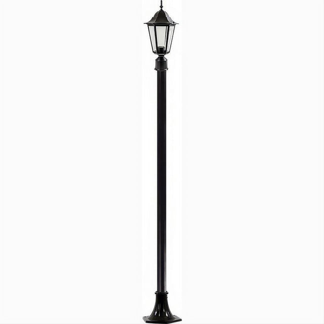 Dabmar Lighting GM1321S-L9-40K-B Cast Alum 1 Post Top Fixture Pole + Base 120V GU24 LED 9W 40K Black