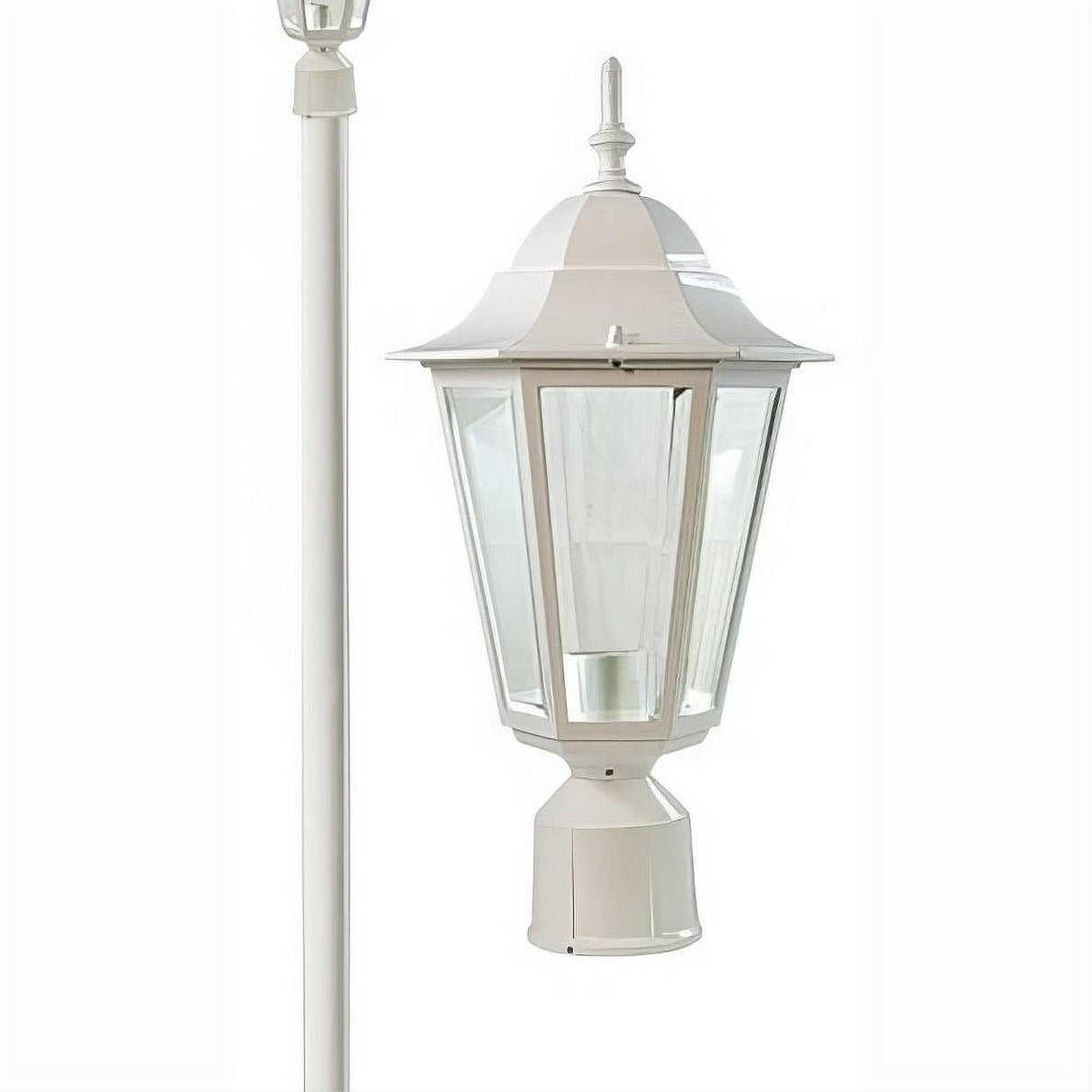 Dabmar Lighting GM1321S-L9-40K-W Cast Alum 1 Post Top Fixture Pole + Base 120V GU24 LED 9W 40K White