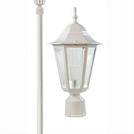 Dabmar Lighting GM1321S-W Cast Alum 1 Post Top Fixture Pole + Base 120V E26 No Lamp White