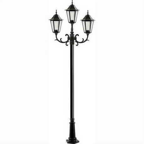 Dabmar Lighting GM1323S-L18-RGBW-B Cast Alum 3 Post Top Fixture Pole + Base 86V-265V E26 3X LED 6W RGBW Black