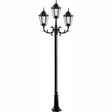 Dabmar Lighting GM1323S-L27-40K-B Cast Alum 3 Post Top Fixture Pole + Base 120V GU24 3X LED 9W 40K Black