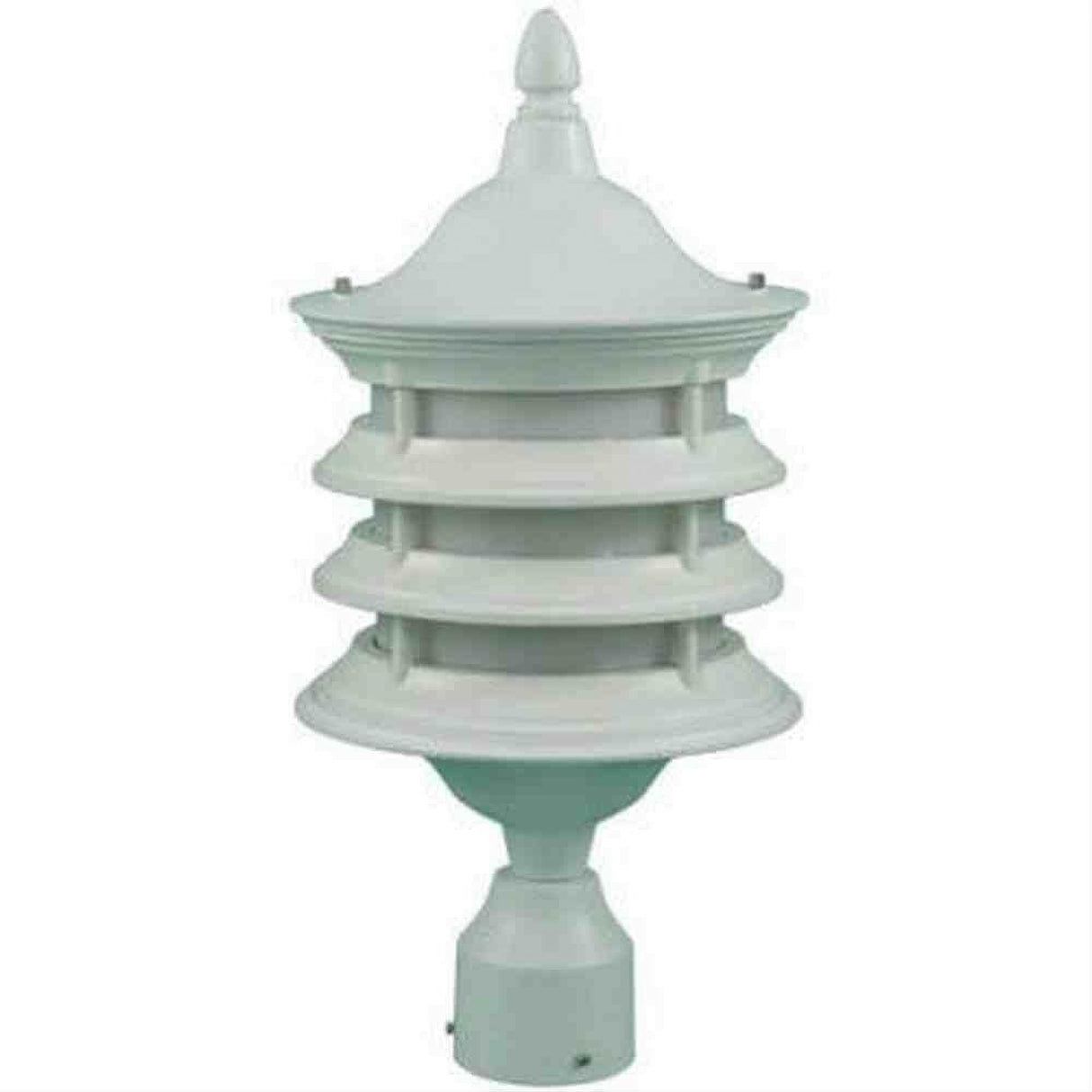Dabmar Lighting GM1821-L18-30K-W Cast Alum 1 Post Top Fixture Pole + Base 120V E26 LED 18W 30K White
