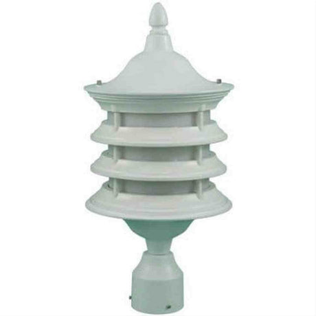 Dabmar Lighting GM1821-L18-30K-W Cast Alum 1 Post Top Fixture Pole + Base 120V E26 LED 18W 30K White