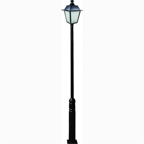 Dabmar Lighting GM2241-L30-30K-B Cast Alum 1 Post Top Fixture Pole + Base 85V-265V E26 LED 30W 30K Black