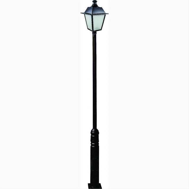 Dabmar Lighting GM2241-L30-30K-B Cast Alum 1 Post Top Fixture Pole + Base 85V-265V E26 LED 30W 30K Black