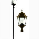 Dabmar Lighting GM2351-L30-30K-BZ Cast Alum 1 Post Top Fixture Pole + Base 85V-265V E26 LED 30W 30K Bronze
