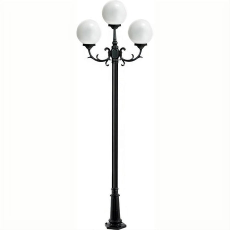 Dabmar Lighting GM2403-L18-30K-B Cast Alum 3 Post Top Fixture Pole + Base 120V E26 3X LED 6W 30K Black