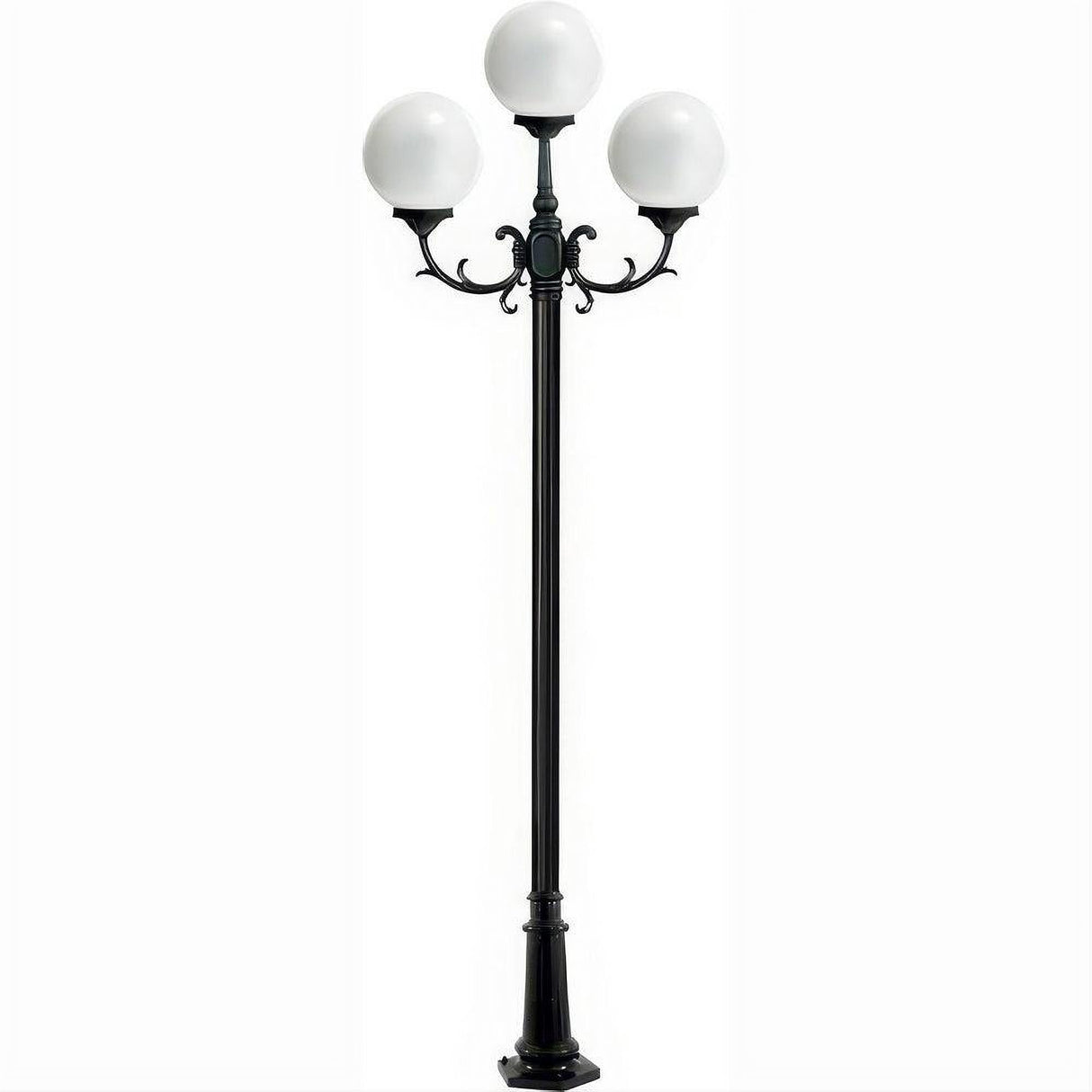 Dabmar Lighting GM2403-L27-27K-B Cast Alum 3 Post Top Fixture Pole + Base 120V GU24 3X LED 9W 27K Black