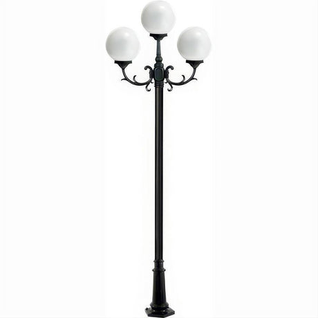 Dabmar Lighting GM2403-L27-27K-B Cast Alum 3 Post Top Fixture Pole + Base 120V GU24 3X LED 9W 27K Black