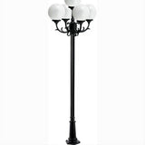 Dabmar Lighting GM2405-L30-RGBW-B Cast Alum 5 Post Top Fixture Pole + Base 86V-265V E26 5X LED 6W RGBW Black