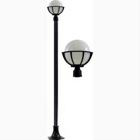 Dabmar Lighting GM2601-L6-RGBW-B Cast Alum 1 Post Top Fixture Pole + Base 86V-265V E26 LED 6W RGBW Black