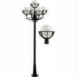 Dabmar Lighting GM2605-B Cast Alum 5 Post Top Fixture Pole + Base 120V E26 5X No Lamp Black