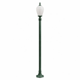 Dabmar Lighting GM2851-L18-30K-VG Cast Alum 1 Post Top Fixture Pole + Base 120V E26 LED 18W 30K Verde Green