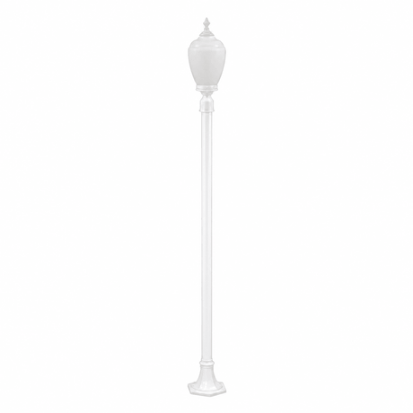 Dabmar Lighting GM2851-L18-30K-W Cast Alum 1 Post Top Fixture Pole + Base 120V E26 LED 18W 30K White