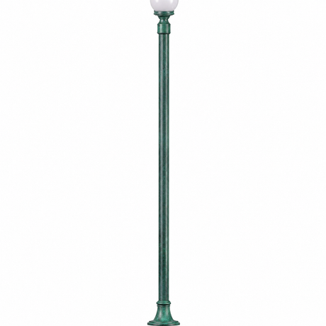 Dabmar Lighting GM2851-L18-65K-VG post top fixture, pole and base in Verde Green