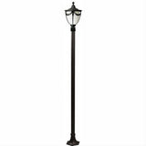 Dabmar Lighting GM4801-L18-65K-B Cast Alum 1 Post Top Fixture Pole + Base 120V E26 LED 18W 65K Black