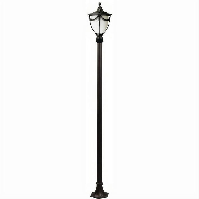 Dabmar Lighting GM4801-L6-RGBW-B Cast Alum 1 Post Top Fixture Pole + Base 86V-265V E26 LED 6W RGBW Black