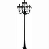 Dabmar Lighting GM4805-L30-RGBW-B Cast Alum 5 Post Top Fixture Pole + Base 86V-265V E26 5X LED 6W RGBW Black