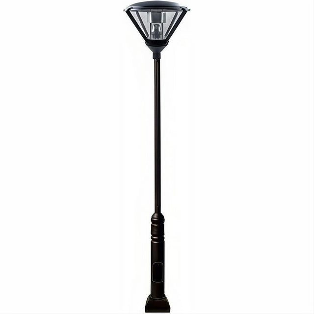 Dabmar Lighting GM5001-B Cast Alum 1 Post Top Fixture Pole + Base 120V E26 No Lamp Black