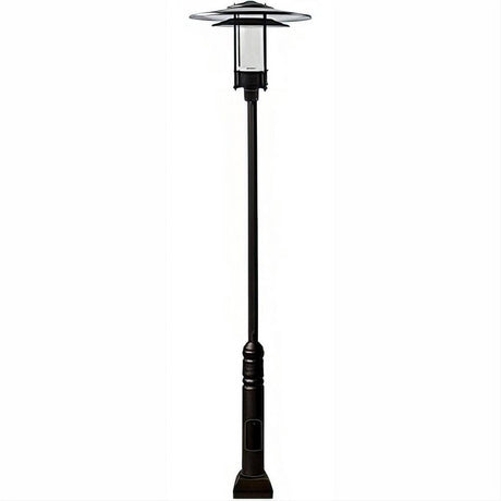 Dabmar Lighting GM5101-L20-30K-B Cast Alum 1 Post Top Fixture Pole + Base 120V-277V G24 LED 20W 30K Black