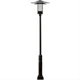 Dabmar Lighting GM5101-L20-50K-B-FR-FR Cast Alum 1 Post Top Fixture Pole + Base 120V-277V G24 LED 20W 50K Frost Black