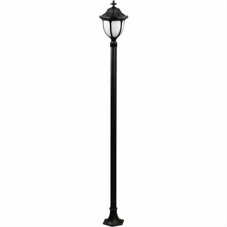 Dabmar Lighting GM5521-L18-30K-B Cast Alum 1 Post Top Fixture Pole + Base 120V E26 LED 18W 30K Black