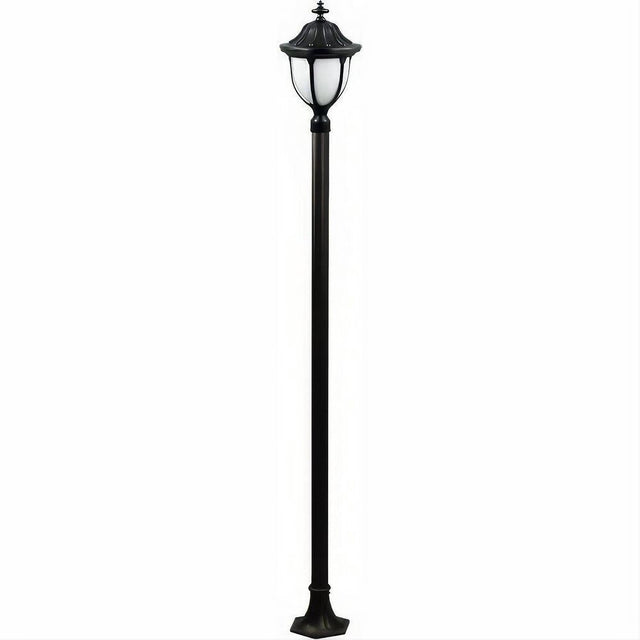 Dabmar Lighting GM5521-L18-30K-B Cast Alum 1 Post Top Fixture Pole + Base 120V E26 LED 18W 30K Black