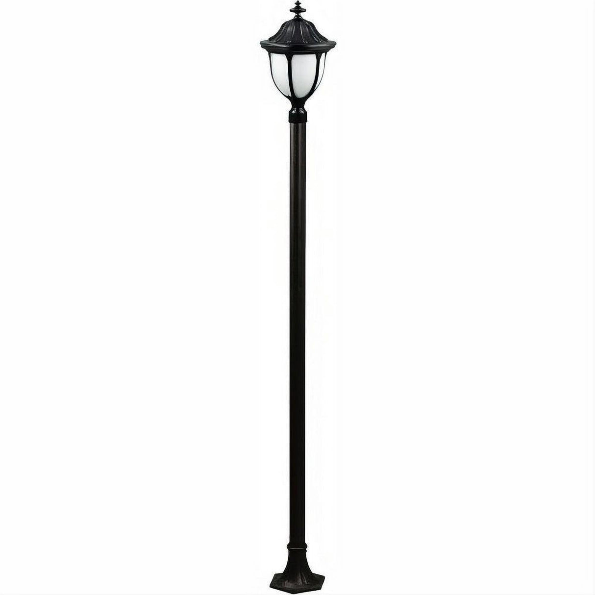 Dabmar Lighting GM5521-L9-27K-B Cast Alum 1 Post Top Fixture Pole + Base 120V GU24 LED 9W 27K Black