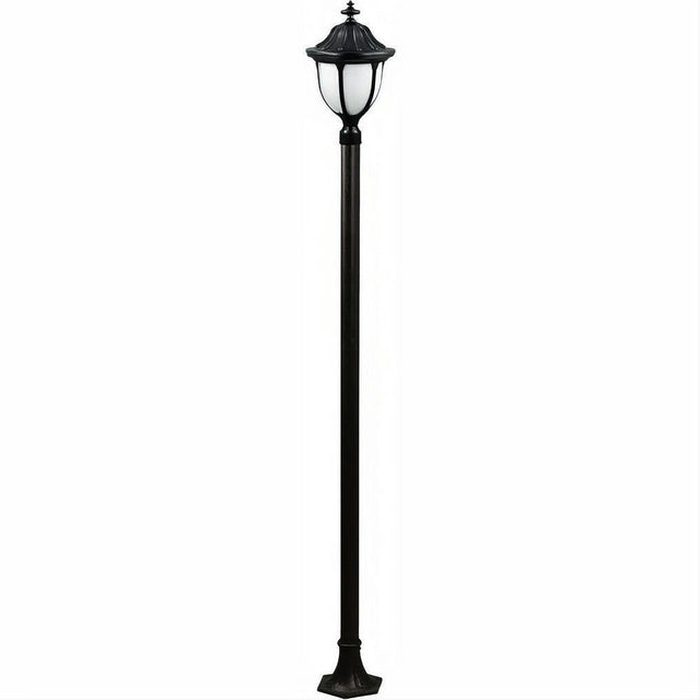 Dabmar Lighting GM5521-L9-40K-B Cast Alum 1 Post Top Fixture Pole + Base 120V GU24 LED 9W 40K Black