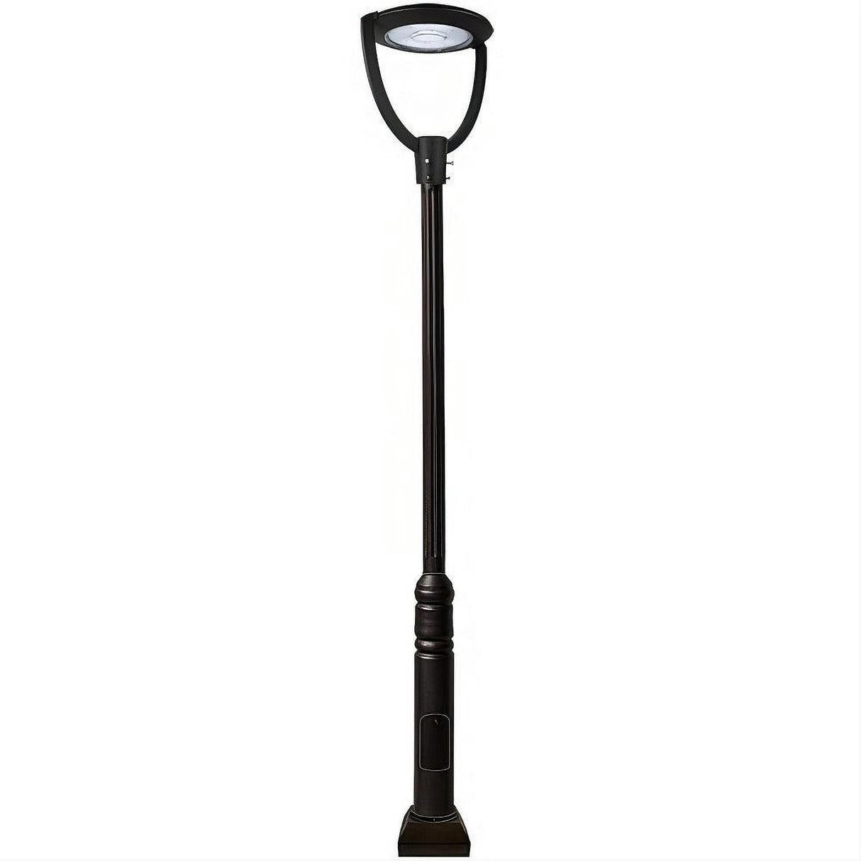 Dabmar Lighting GM5711-LB150-50K-B Cast Alum 1 Post Top Fixture Pole + Base 100V-277V LB 150W 50K Black