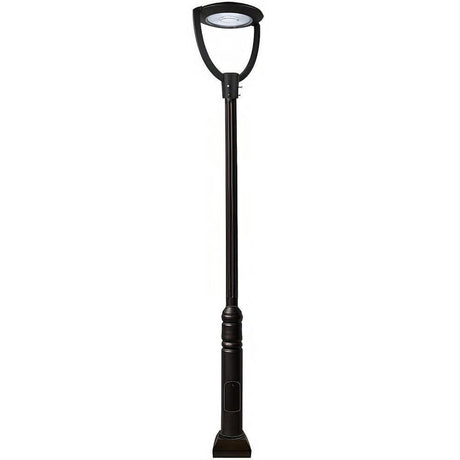 Dabmar Lighting GM5711-LB150-50K-B Cast Alum 1 Post Top Fixture Pole + Base 100V-277V LB 150W 50K Black